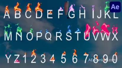 Fire Alphabet Font | After Effects Titles template preview