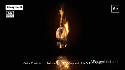 Fire Countdown Elements template preview