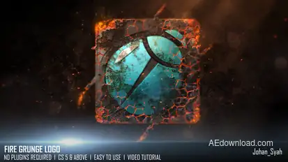 Fire Grunge Logo Logo Stings template preview