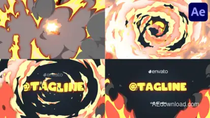 Fire Logo Opener for After Effects Logo Stings template preview
