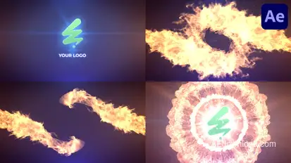 Fire Twist Logo Reveal for After Effects Logo Stings template preview