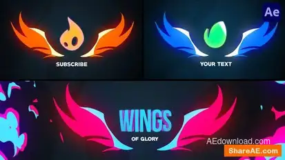 Fire Wings Logo Reveal Animations [After Effects] Openers template preview