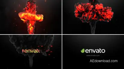 Fire With Smoke Collision Logo Reveal Logo Stings template preview