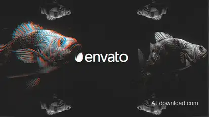 Fish Glitch Logo Reveal Logo Stings template preview