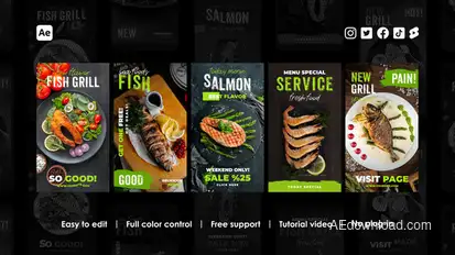 Fish Instagram Stories Product Promo template preview