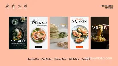 Fish Menu Instagram Stories Product Promo template preview