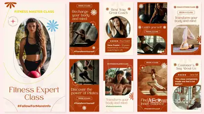 Fitness Pilates Sports Instagram Stories Openers template preview