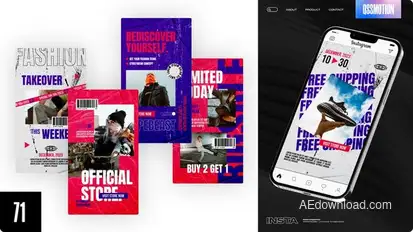 Flamboyant Fashion Stories Video Displays template preview