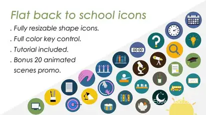 Flat back to school icons Infographics template preview