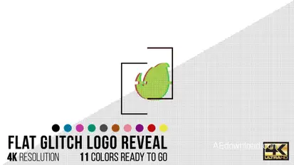Flat Glitch Logo Reveal Logo Stings template preview