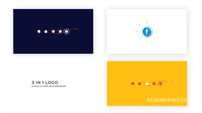 Flat Logo Opener 3 In 1 Logo Stings template preview