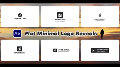 Flat Minimal Logo Reveals Logo Stings template preview