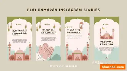 Flat Ramadan Instagram Stories V1 Openers template preview