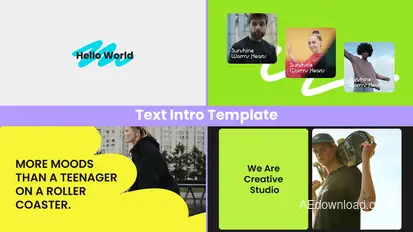 Flat Text Intro Openers template preview