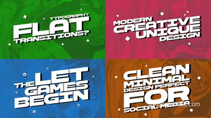 Flat Typography Transitions Elements template preview