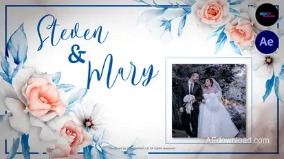 Floral & Watercolor Wedding Invitation 3.0 Video Displays template preview