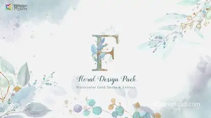 Floral Watercolor Design Pack Elements template preview
