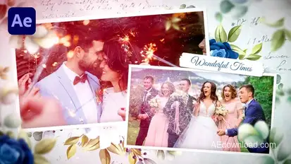 Floral Wedding Photo Slideshow Video Displays template preview