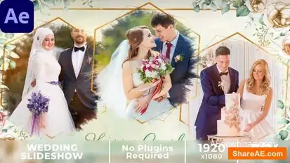 Floral Wedding Slideshow || Photo Slideshow Openers template preview