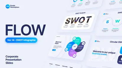 Flow - SWOT Infographic Scenes Pack Infographics template preview