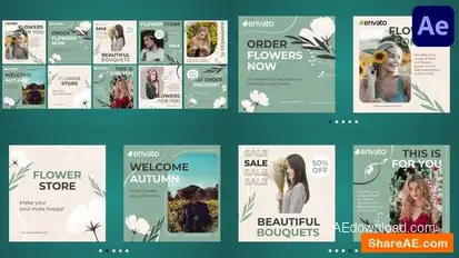 Flower Store Posts for After Effects Openers template preview