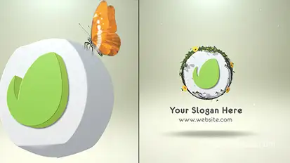 Flowers Butterfly Reveal Logo Stings template preview