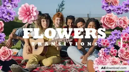 Flowers Transitions Elements template preview
