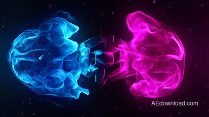 Flowing Particles Explosion Logo Logo Stings template preview