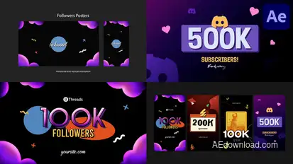 Followers Posters for After Effects Elements template preview