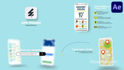 Food Delivery App Promo | After Effects Openers template preview
