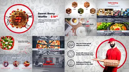 Food Delivery Service Video Displays template preview