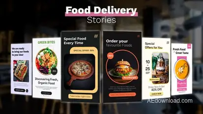 Food Delivery Stories Product Promo template preview