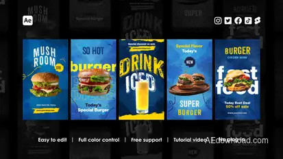 Food Instagram Stories Product Promo template preview