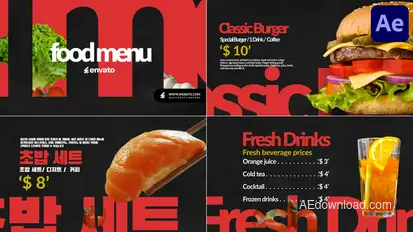 Food Menu for After Effects Openers template preview