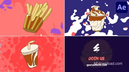 Food Morphing Logo for After Effects Logo Stings template preview