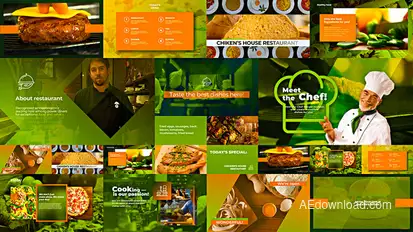 Food Restaurant Promo Video Displays template preview