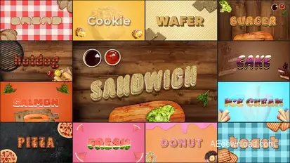 Food Text Effects Titles template preview