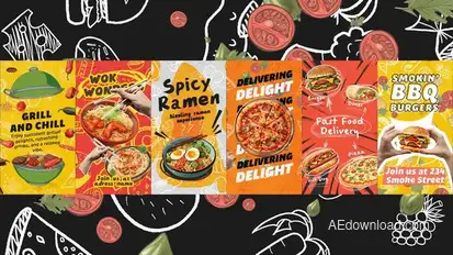 Food Vertical Posters Pack Product Promo template preview