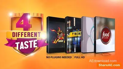 Videohive Four Different Taste logo Pack Logo Stings template preview