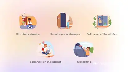 Fraudulent acts and negligence - Dangers for Kids Elements template preview