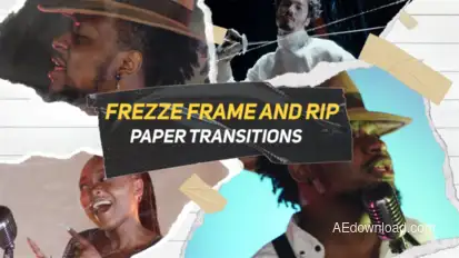 Freeze Freme and Rip paper Transition Elements template preview