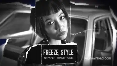 Freeze Style Paper Rip Transitions Elements template preview