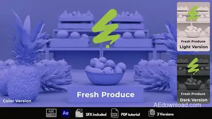 Fresh Produce Market Intro Logo Stings template preview