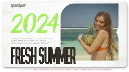 Fresh Summer Intro Video Displays template preview