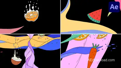 Fruit Colorful Transitions | After Effects Elements template preview