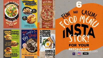 Fun Casual Food Menu Instagram Stories Product Promo template preview
