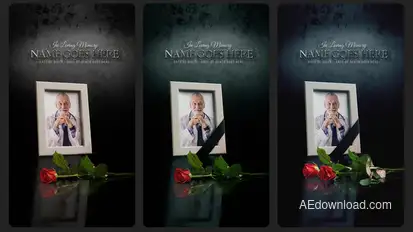 Funeral Flower Card | Vertical Stories Opener for Social Media Openers template preview