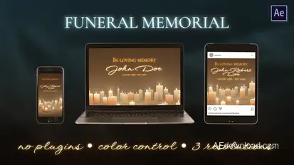 FUNERAL MEMORIAL Video Displays template preview