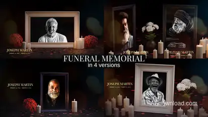 Funeral Memorial Slideshow – In Loving Memory Tribute Video Openers template preview