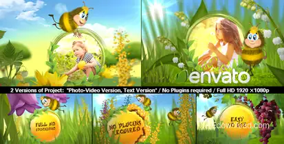 Funny Bee Slideshow Video Displays template preview